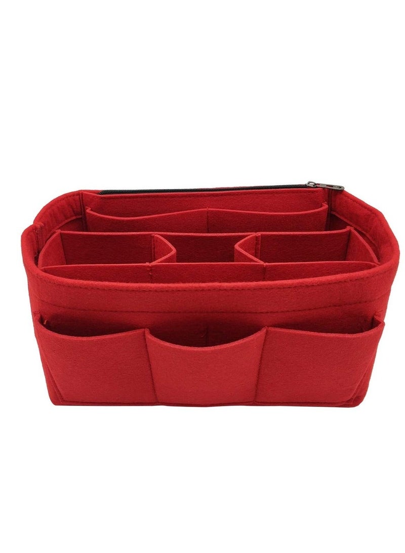 والالا حقيبة تخزين من اللباد لتنظيم مستحضرات التجميل والمكياج في حقيبة اليد، منظم للمحفظة مناسب لحقيبة اليد النسائية، حقيبة السفر، حقيبة هوبو، بطانة تخزين للمحفظة، مقسم لأي علامة تجارية - Image 2