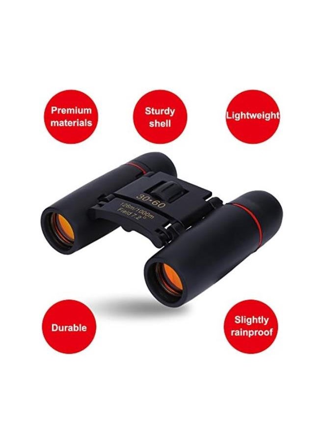 Generic - Binoculars, Portable Lightweight Metal Dual Focusing Small Mini Binoculars with Bag Lanyard Binoculars Compact for Adults Kids 30 X 60 - Image 1