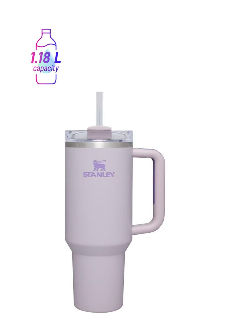 ستانلي كوب Quencher H2.0 FlowState من الفولاذ المقاوم للصدأ معزول بالفراغ مع غطاء وقش للمياه والشاي المثلج أو القهوة والعصائر وأكثر من ذلك، 40 أونصة  - Image 1
