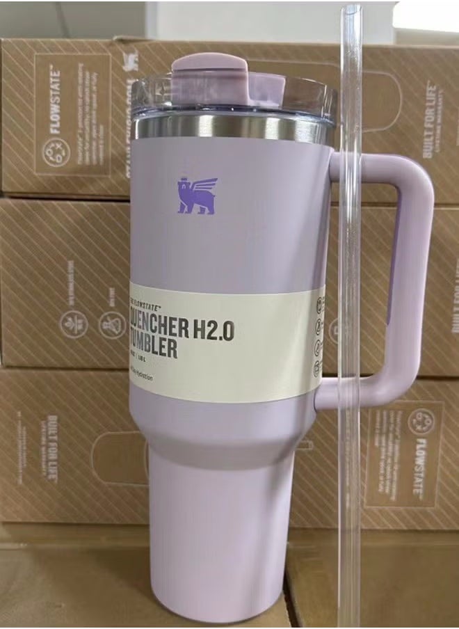 Stanley Quencher H2.0 FlowState Stainless Steel Vacuum Insulated Tumbler with Lid and Straw for Water, Iced Tea or Coffee, Smoothie and More, 40Ounce Stainless Steel 32x15x 10cm
Purple  - Image 1