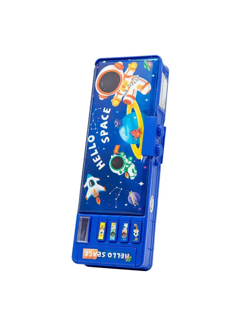 إسكدنيا البوب نوع متعددة الوظائف حالة قلم رصاص للبنين والبنات ، لطيف الكرتون حالة القرطاسية ، مع مبراة ، والجدول الزمني ، السبورة ، واللوازم المدرسية ، هو أفضل هدية عيد ميلاد للأطفال والمراهقين ( الأزرق ) - Image 1