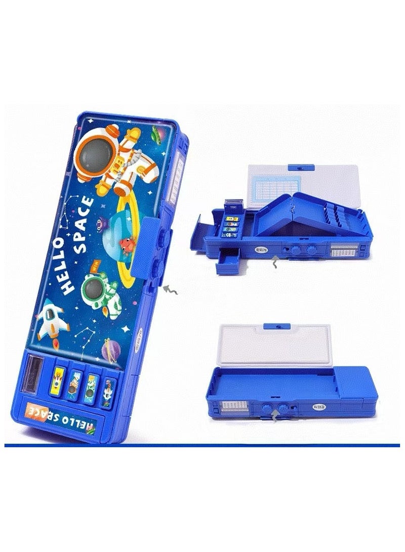 إسكدنيا البوب نوع متعددة الوظائف حالة قلم رصاص للبنين والبنات ، لطيف الكرتون حالة القرطاسية ، مع مبراة ، والجدول الزمني ، السبورة ، واللوازم المدرسية ، هو أفضل هدية عيد ميلاد للأطفال والمراهقين ( الأزرق ) - Image 5