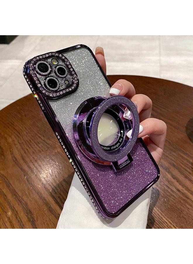 اس-توب جراب لهاتف iPhone 11 Pro Max، جراب هاتف Magsafe مطلي بالألماس ببريق متدرج - Image 1