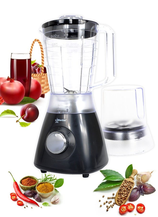 StarSat - StarSat SS-B700 350W, 2 Speeds, 1.5L & 0.5L, 2 in 1, Wet and Dry Blender & Grinder with 2xJars - Image 1