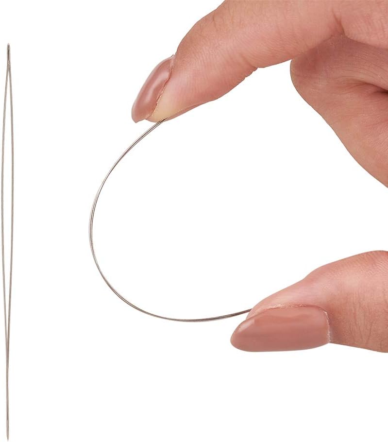 Craftdady 10Pcs Big Eye Beading Needles 4.92-Inch Stainless Steel Collapsible Embroidery Sewing Needles for Jewelry Making - Image 3