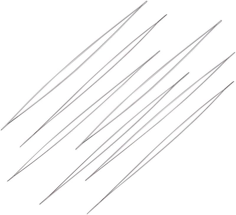 Craftdady 10Pcs Big Eye Beading Needles 4.92-Inch Stainless Steel Collapsible Embroidery Sewing Needles for Jewelry Making - Image 1