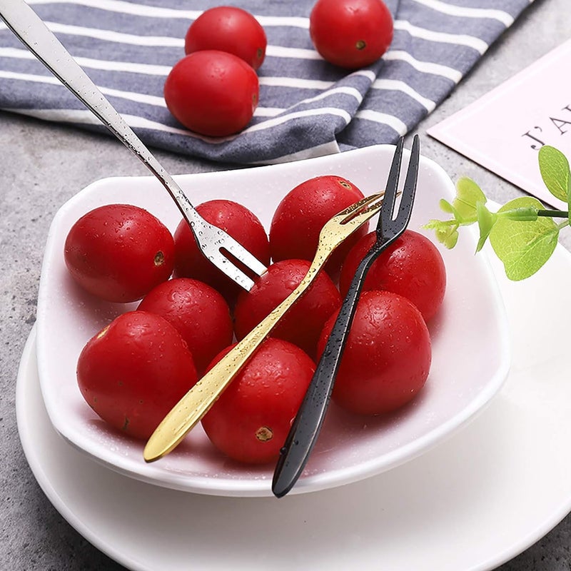 HomeAra Elegant Stainless Steel Dinner Fork Set Mirror Polished Tableforks Ideal for Home Kitchen and Restaurant Use Versatile Salad Forks for Stylish Dining Set of 10 Green - Image 3