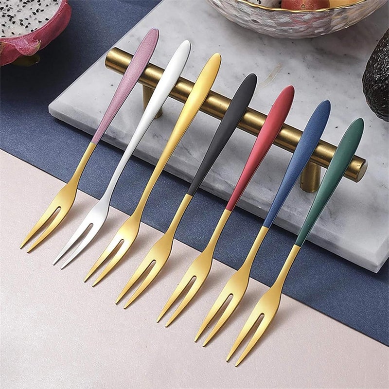 HomeAra Elegant Stainless Steel Dinner Fork Set Mirror Polished Tableforks Ideal for Home Kitchen and Restaurant Use Versatile Salad Forks for Stylish Dining Set of 10 Green - Image 5