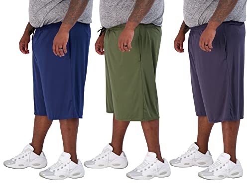 REALESSENTIALS Real Essentials Men's Big & Tall 3-Pack Dry Fit & Mesh Active Athletic Perfomance Shorts (3X-5X), Set 6, 3X, - Image 5