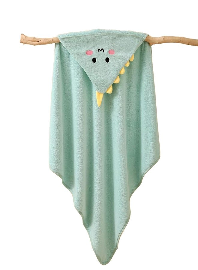 ZIKKU Ultra-Soft Baby Hooded Bath Towel | Cute Animal Design | Super Absorbent | Newborn to Toddler | Quick Dry & Gentle on Skin (Green Dino) - Image 1