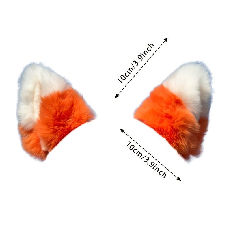 Colorful Cartoon Ears And Tail Plush Helmet Accessories For Electric Bike - Image 2