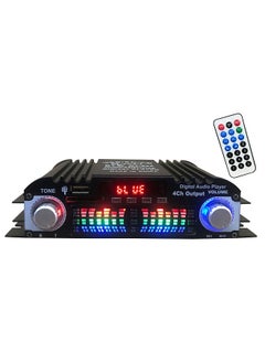 Car BT5.0 Audio Power Amplifier 4 Channel Home Theater Stereo Receiver 12 V with FM Radio USB/SDCard/AUX-in LCD Display
