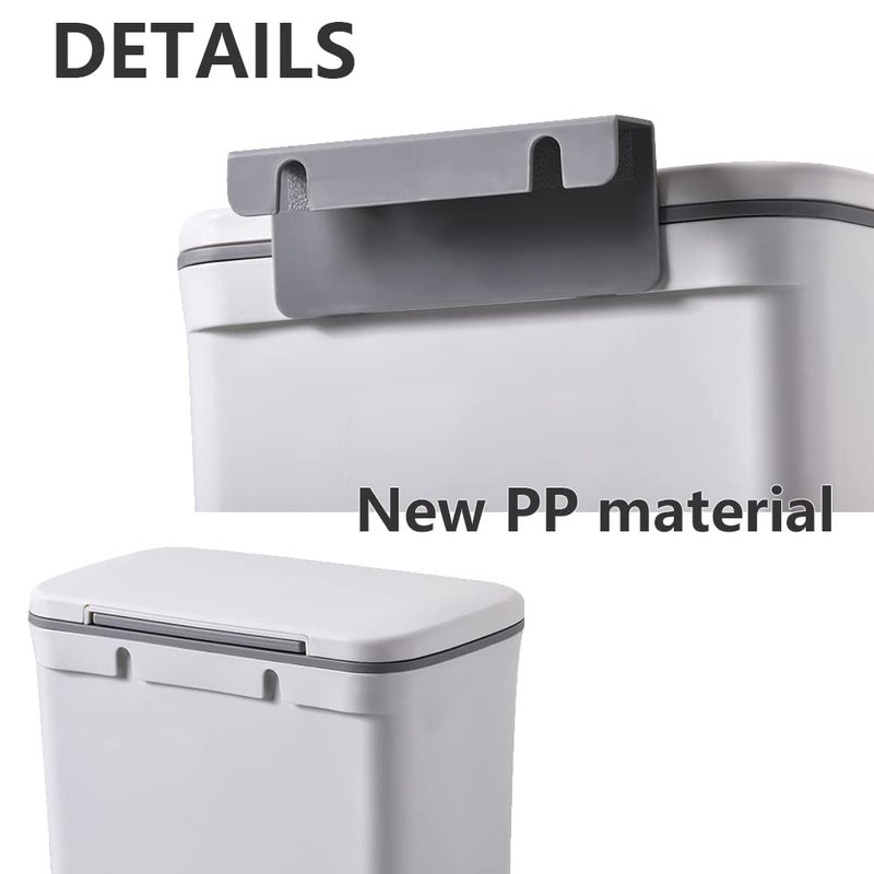 NEEMAY 7L Small Kitchen Hanging Trash Can with Lid - Space-Saving Garbage Bin for Home and Office - Image 5