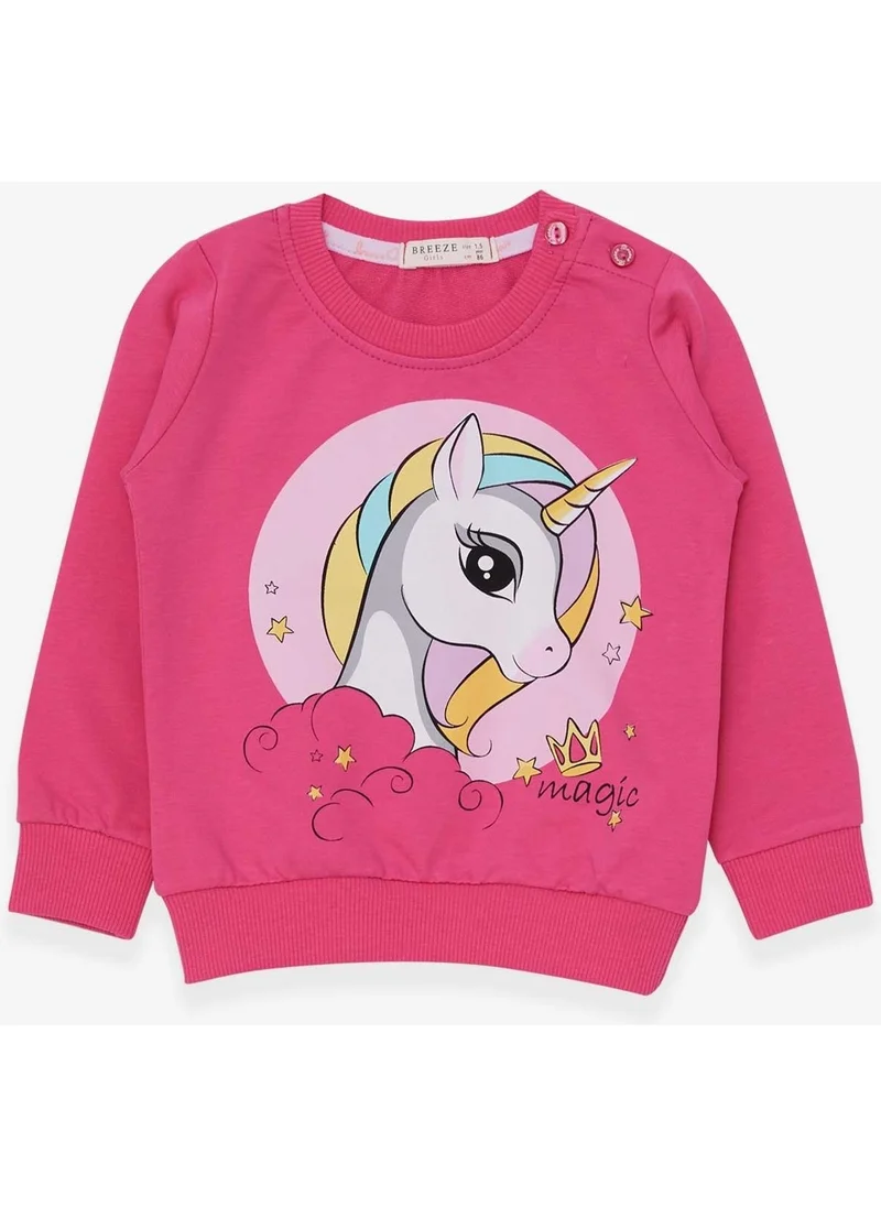 Breeze Girl Child Sweatshirt Printed Unicorn 1.5-5 Years, Pink