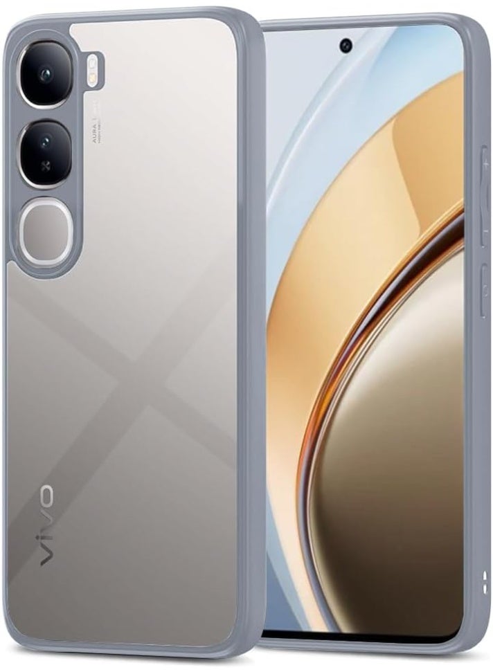 Ultra Hybrid Shockproof Back Cover Case for Vivo V40 Lite Camera Protection Bump | Hard Back Cover Case (PC & TPU, Crystal Clear Back, Grey Sides) - Image 1