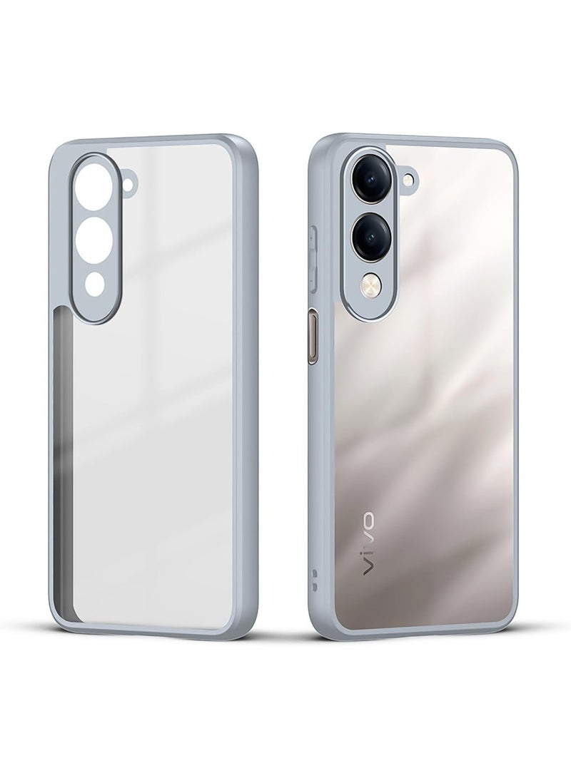 Ultra Hybrid Shockproof Back Cover Case for Vivo V40 Lite Camera Protection Bump | Hard Back Cover Case (PC & TPU, Crystal Clear Back, Grey Sides) - Image 5