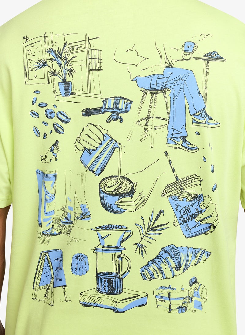 نايكي تيشيرت فضفاض برسومات مقهى سويش - Image 3