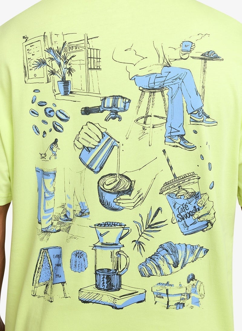 نايكي تيشيرت فضفاض برسومات مقهى سويش - Image 3