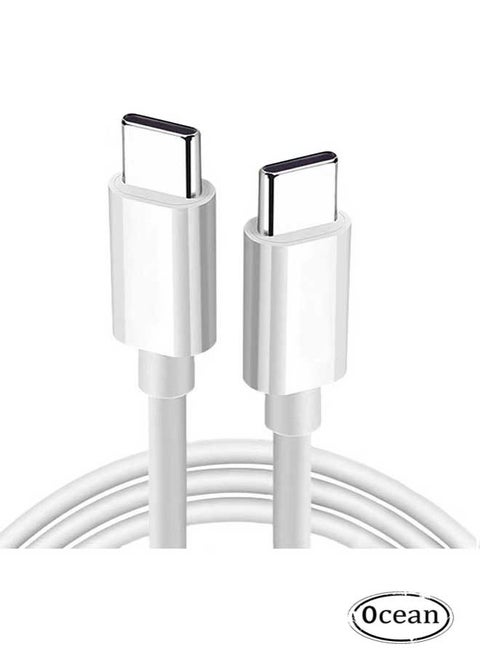كابل بيانات الشحن السريع من طراز C إلى طراز C، مناسب لأجهزة آبل آي فون 16/16Pro/16 Plus/16 Pro Max/15/15 Pro/15 Plus/15 Pro Max, و More 1M Long (White)