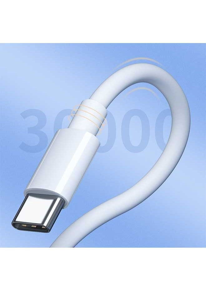 كابل بيانات الشحن السريع من طراز C إلى طراز C، مناسب لأجهزة آبل آي فون 16/16Pro/16 Plus/16 Pro Max/15/15 Pro/15 Plus/15 Pro Max, و More 1M Long (White)