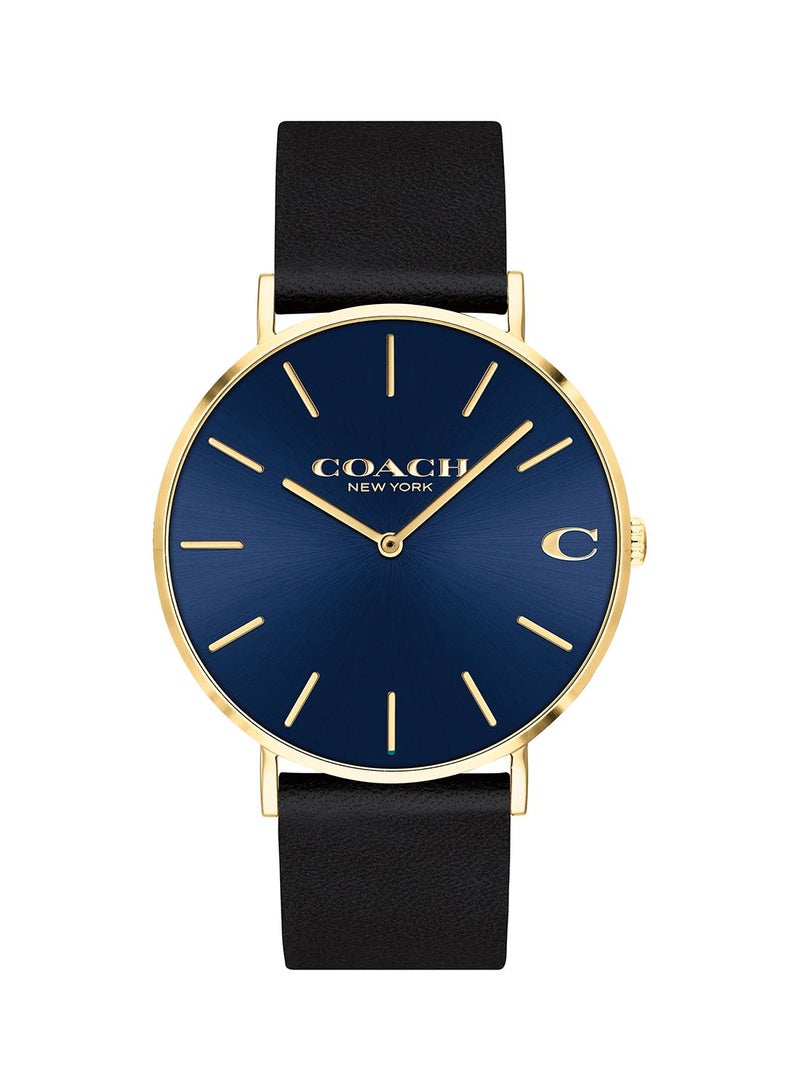 COACH Men's Analog Round Shape Leather Wrist Watch 14602548 41 Mm  - Image 2