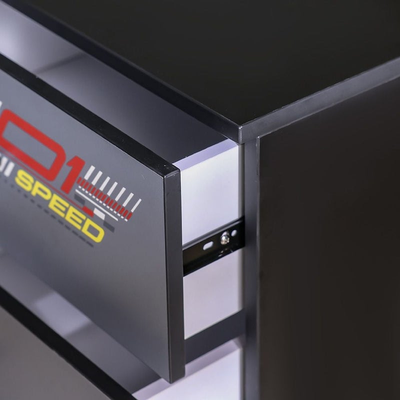 DANUBE HOME Ranger Chest of 3Drawers | Multifunctional Storage Organiser|Space Saving Drawer Chest | Modern Design Furniture For Bedroom Living Room L46xW42xH61cm-Black & Grey - Image 3