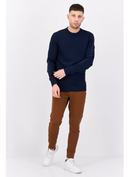 American Eagle Men Crew Neck Graphic Print Long Sleeves Sweatshirt, Navy  - Image 4