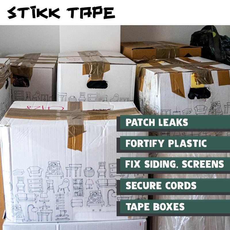 STIKK Duct Tape - Green Duck Tape - 3 inch x 25 Yards - Heavy Duty Tape for Repairs, Household Projects - for Commercial HVAC and Construction - Effective Heavy Duty Waterproof Duct Tape - Image 5
