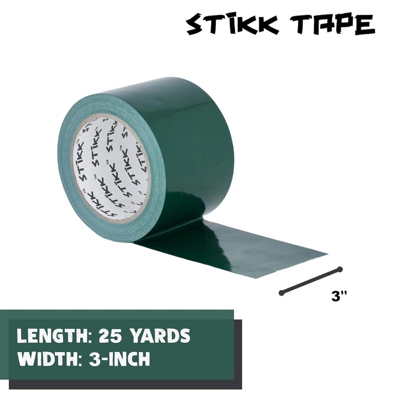 STIKK Duct Tape - Green Duck Tape - 3 inch x 25 Yards - Heavy Duty Tape for Repairs, Household Projects - for Commercial HVAC and Construction - Effective Heavy Duty Waterproof Duct Tape - Image 2