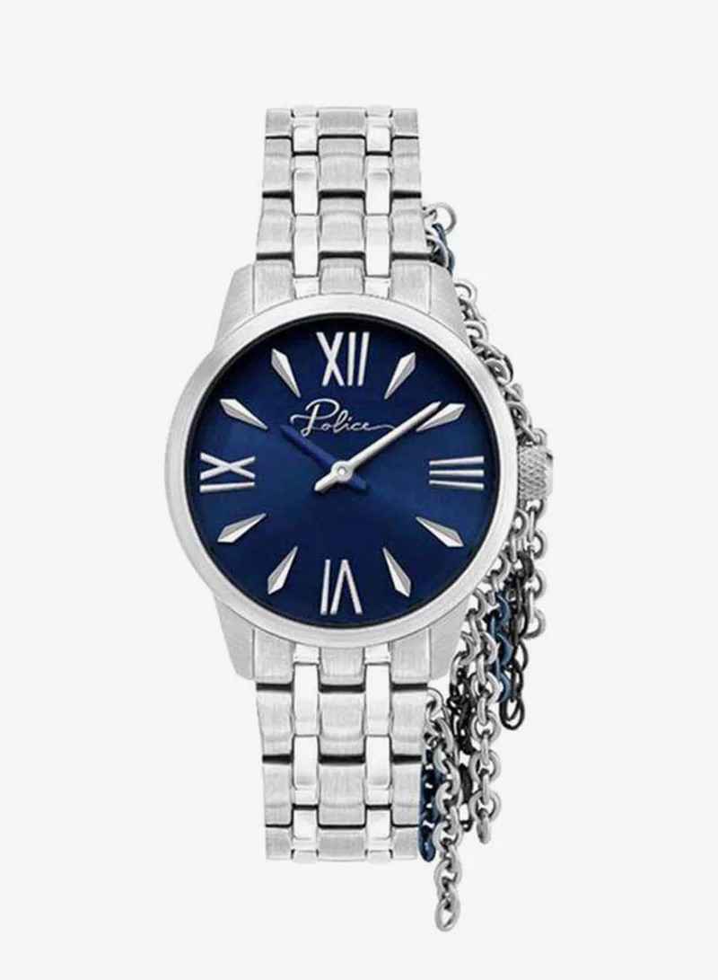 Police Women's Vantaa Round Shape Stainless Steel Analog Wrist Watch 38 mm - Silver