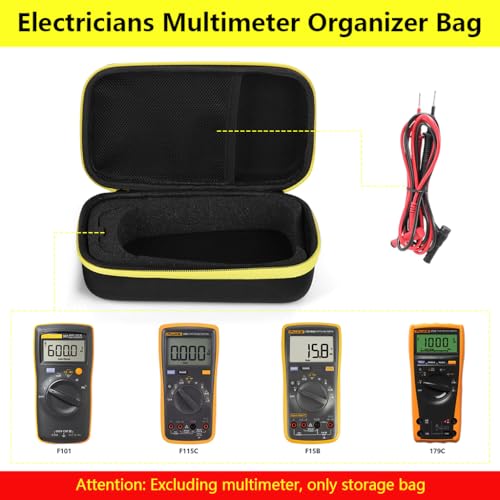 Serplex® Hard Case for Fluke 101/F115C/F15B+/179C Digital Multimeter, Protective Carrying Storage Bag with Accessories Mesh Pocket & Foam Frame, Waterproof EVA Hard Shell Storage Bag, 21.5x8x12cm - Image 2
