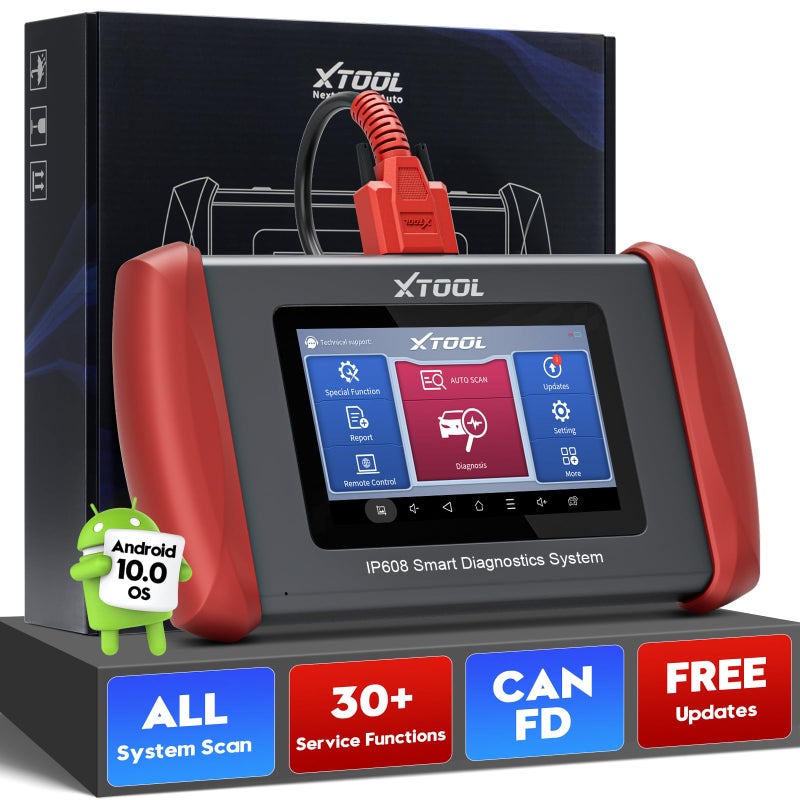 XTOOL XTOOL IP608 Automotive Scanner Diagnostic Tool All System OBD2 Scanner with 30 Resets ABS Bleeding OilEPBSASBMSThrottleTPMS Reset Transmission Injector Coding CAN FD Update for Life
