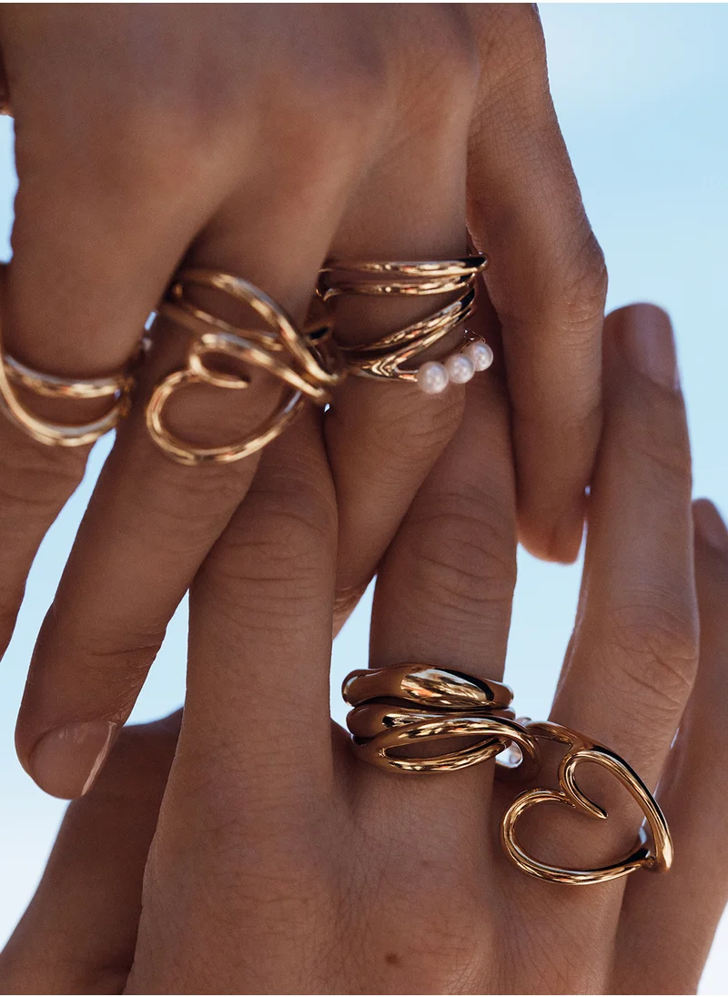 باندورا Gold Plated Treated Freshwater Ring