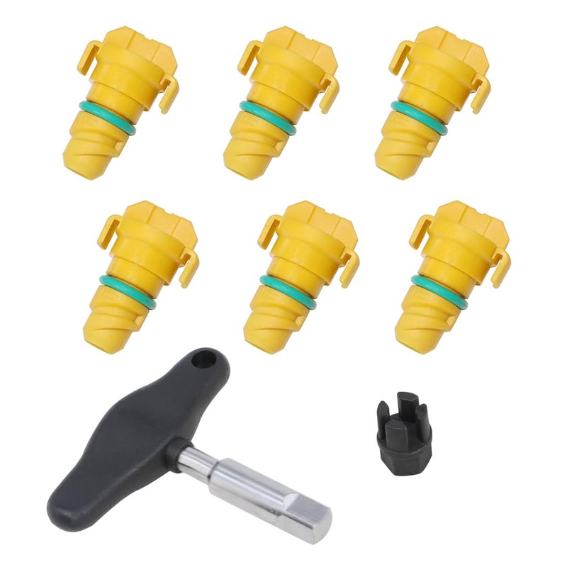 Oil Drain Plug 8 Pack Compatible with Ford F150 Mustang Bronco Edge Lincoln Explorer 27 30 35 50 KX6Z6730B KX6Z6730B FT4Z6730A BC3Z6730A with Oil Drain Plug Removal Tool and Adapter