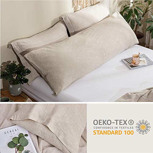 Simple&Opulence Body Pillow Cover 20" x 54",100% Pure Linen, Ultra Soft and Breathable, Body Pillowcase with Envelope Closure for Adults(Linen) - Image 5
