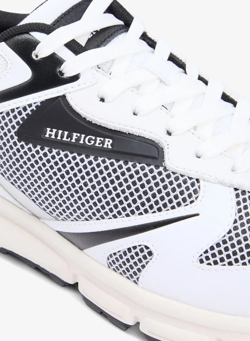 Tommy Hilfiger Black Logo Mixed Texture Cleat Sneakers for Men | Best Price UAE