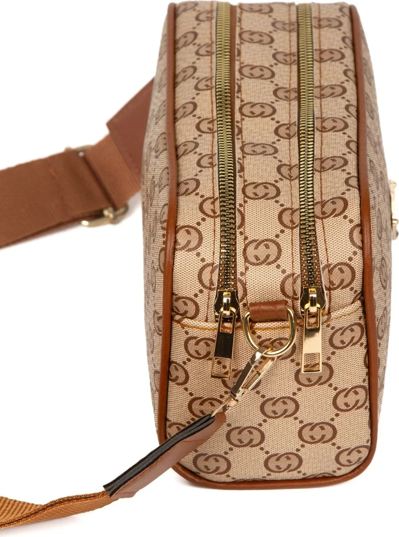 اديلينا باجز Women's Patterned Shoulder Bag with Wallet Detail