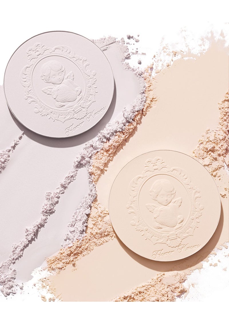 Flower Knows Strawberry Cupid Pressed Powder Airbrushed Matte Finish Oil-Absorbing u0026 Long-Lasting(01 Soft Lavender) - Image 3