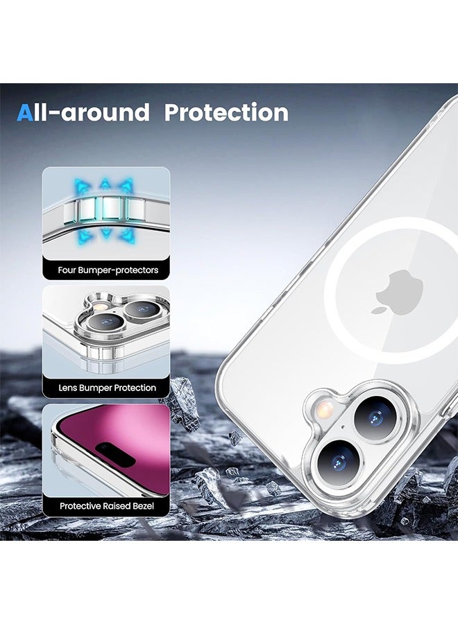 X-level iPhone 16 Plus Magsafe Case Cover with Stronger Magnets Ultra Thin Silicone Shockproof Back Cases Anti-Yellow and Anti-Scratch,Waterproof,Magnetic Magsafe Cover for iPhone 16 Plus - Crystal Clear - Image 4