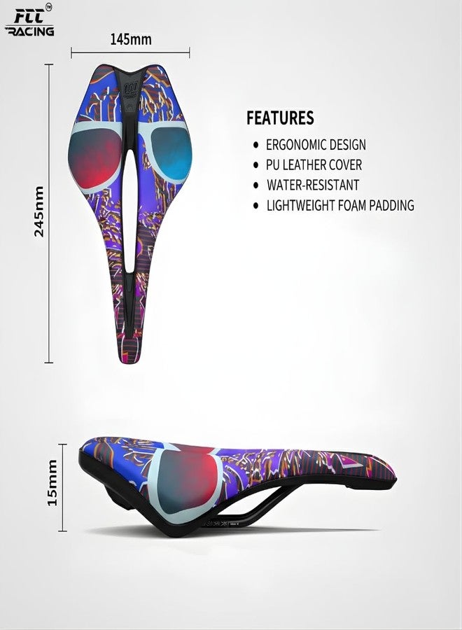 FCCRACING Hot Look Shock-Absorbing Cycle Saddle | Wide PU Leather Big Cushion Seat for Comfortable Ride | Saddle for Bicycle | Style-4 - Image 5