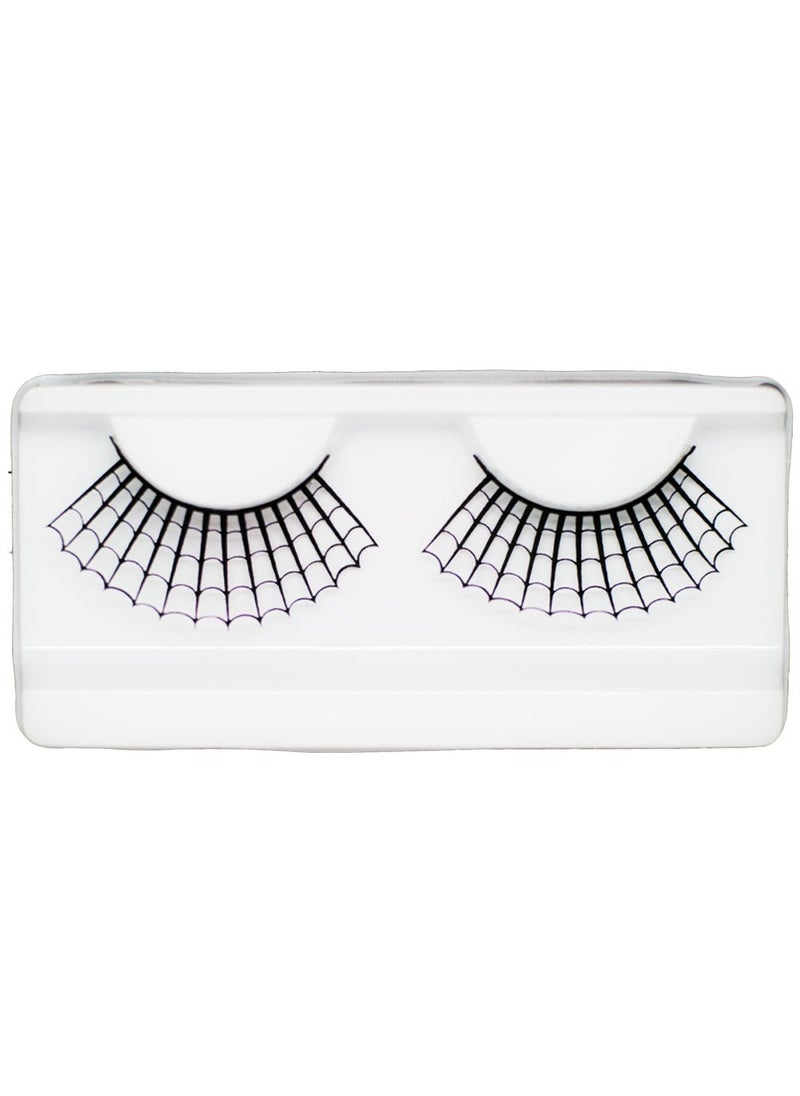 EMILYSTORES - EMILYSTORES Huge Spider Web Lace Black Paper Lashes Costume Halloween Party Fashion Cosplay False Lashes 1 Pairs - Image 1