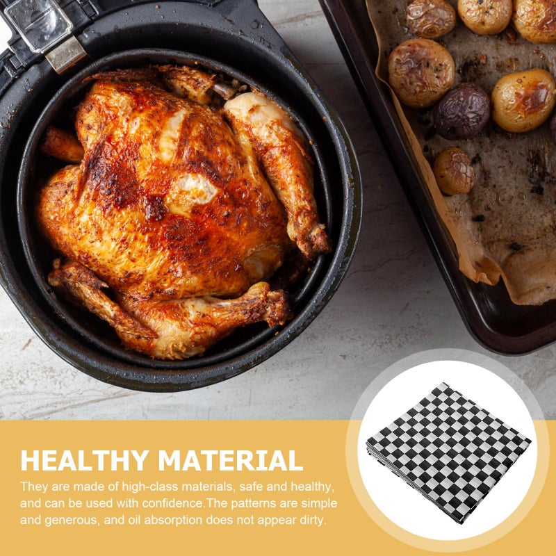 Black Waxed Baking Paper Sheets Non Stick Greaseproof Parchment For Baking Snacks Fried Food 24pcs - Image 4