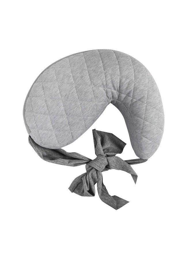 Boppy Anywhere Travel Nursing Pillow, Soft Gray, Plus Sized to Petite with Stretch Belt, Portable Nursing Pillow, Breastfeeding and Bottle-Feeding Support, Machine Washable - Image 1