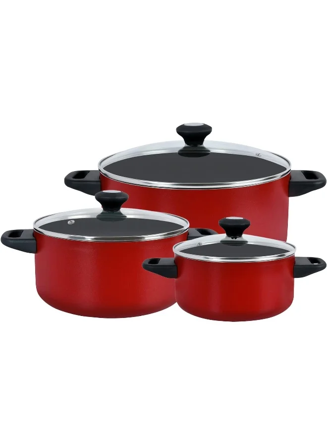 Prestige Prestige Classique Cookware set of 12 Piece| Induction Base | Non Stick Aluminium | Dishwasher Safe -PR21179- Red