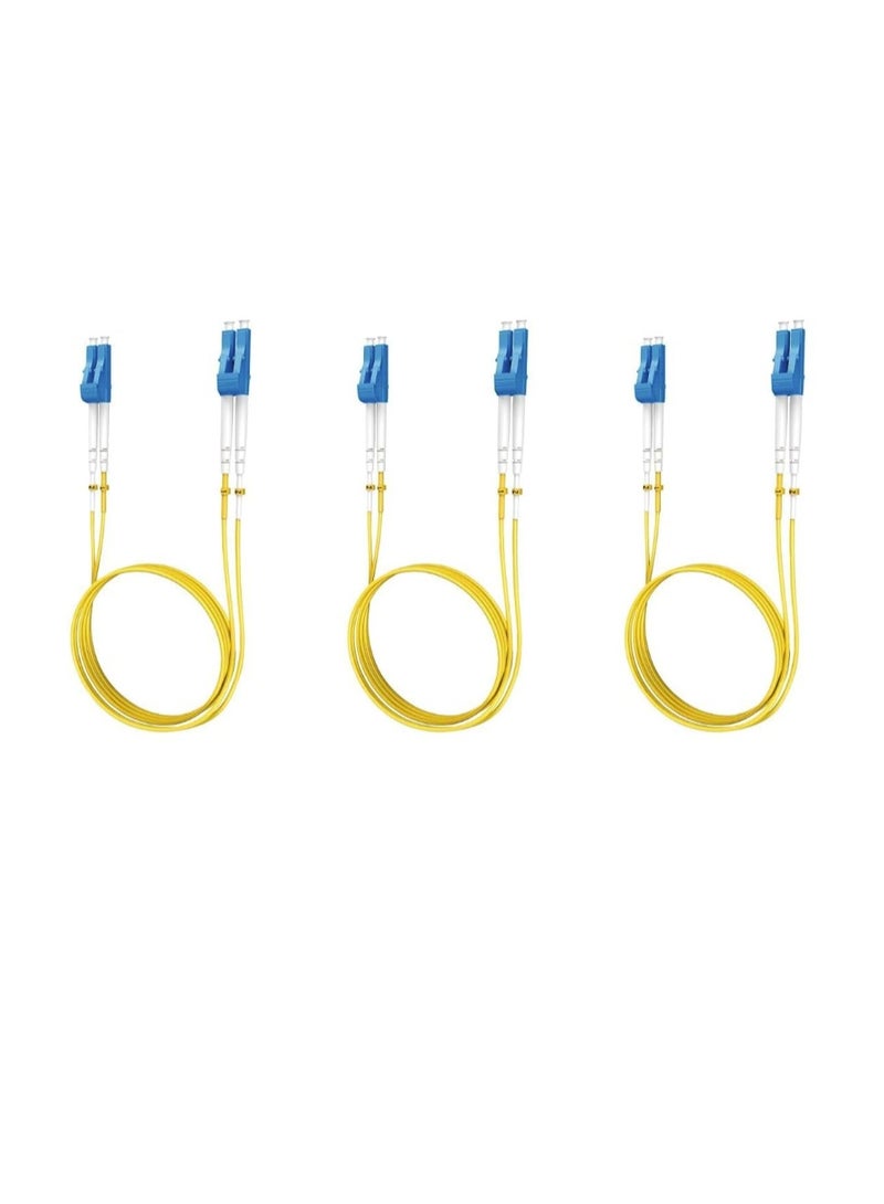 igeekwell Single Mode Fiber Lc to Lc 1m (3.28 ft) 3 Pack, OS2 Single Mode Fiber Patch Cable Duplex, Singlemode Fiber Optic Cable Lc to Lc, LSZH SM Jumper Cord, Yellow SMF 1 Meter,(1 M,3 PACK) - Image 1
