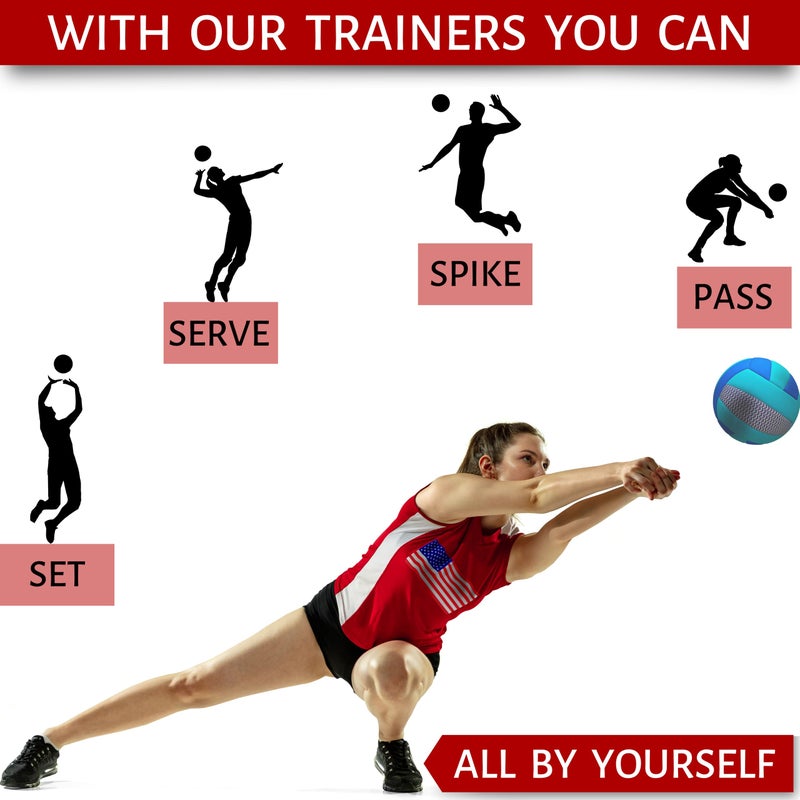 OVANTO Volleyball Training Equipment Aid – Solo Volleyball Equipment in 4 Styles to Serve, Spike, Set and Pass Like a Pro - Adjustable Volleyball Practice Equipment Gift for Beginners & Experts - Image 5