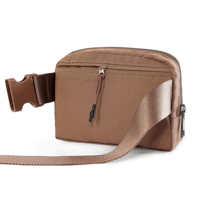 ODODOS Unisex Mini Belt Bag with Adjustable Strap Small Fanny Pack for Workout Running Traveling Hiking, Brown - Image 4