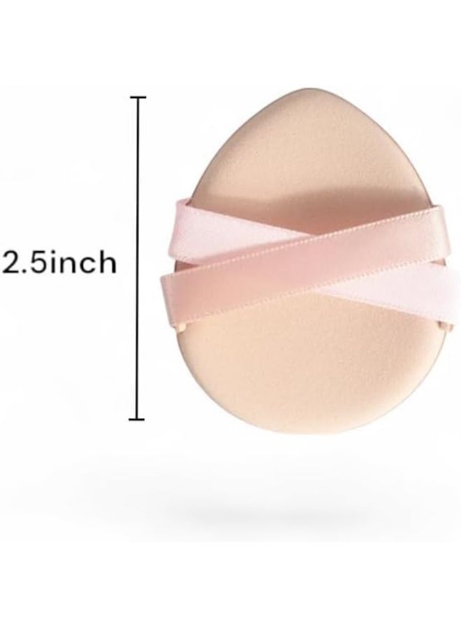 MOMENT 2 Pieces Powder Puff, 2.5 Inch Pure Cotton Face Soft Round Velour Makeup Puff For Loose Body Mineral Powder Cosmetic Foundation Blender Beauty, Wet Dry Washable Sponge - Image 3
