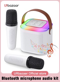 URbazaar Karaoke Machine for Kids & Adults, Mini Portable Bluetooth Speaker with 2 Microphones, Home Party Karaoke Speaker Support SD Card/USB, Gift for Brithday, and Toys for Girls/Boys  - Image 1