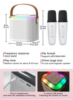 URbazaar Karaoke Machine for Kids & Adults, Mini Portable Bluetooth Speaker with 2 Microphones, Home Party Karaoke Speaker Support SD Card/USB, Gift for Brithday, and Toys for Girls/Boys  - Image 2